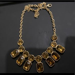 Statement necklace brown rhinestone